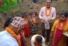 पन्चेबाजाकोसाथमा मेयर प्रसाईले गरे,वडा कार्यालय भवनको शिलान्यास