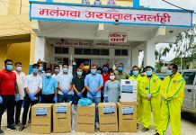 जि.पि. कोईराला अध्ययन केन्द्रव्दारा मलंगवा अस्पताललाई १० लाख बराबरको स्वास्थ्य उपकरण प्रदान