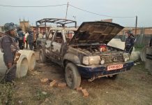 ईश्वरपुरमा प्रहरी भ्यानमा आगजनी ; प्रहरीद्वारा अश्रुग्याँस प्रहार