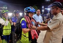 महिला पत्रकारहरुको महाकाली मेची साइकल यात्री टाेलीलाई सर्लाहीमा भव्य स्वागत